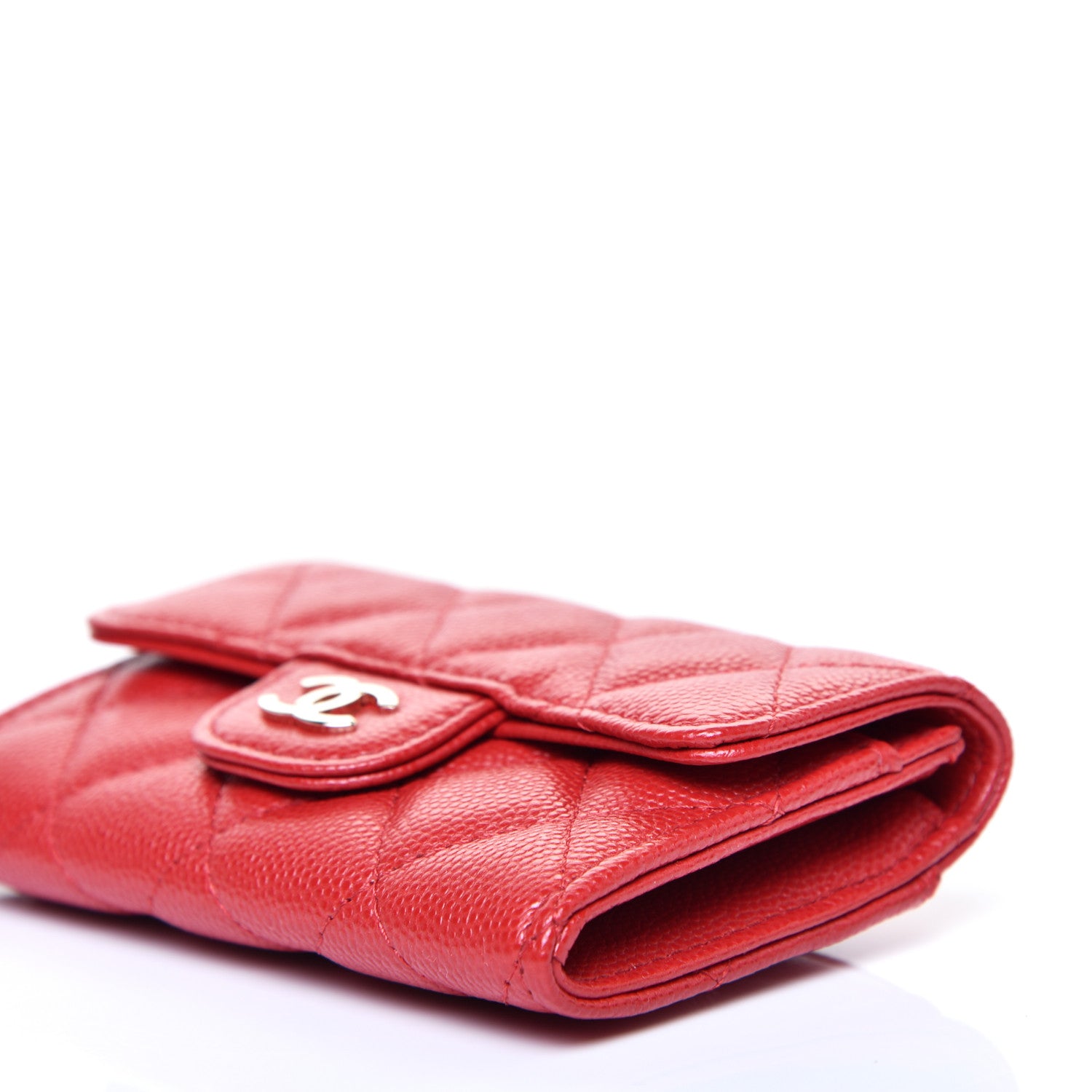 Chanel Caviar Quilted Flap Card Holder Wallet Red 7 of 11