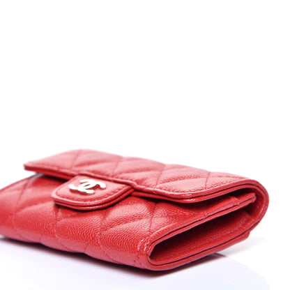Chanel Caviar Quilted Flap Card Holder Wallet Red 7 of 11