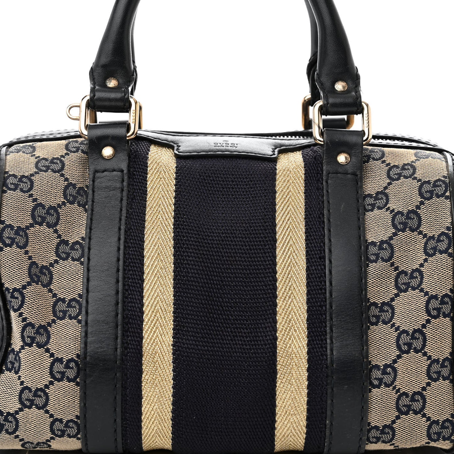 Monogram Vintage Web Small Boston Navy