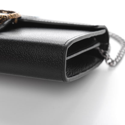Gucci Calfskin Web Mini Dionysus Chain Wallet Black 9 of 9