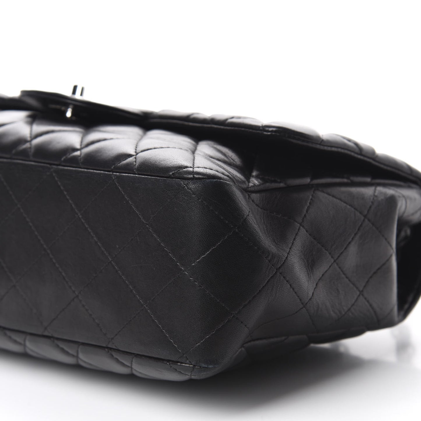 Lambskin Quilted Jumbo Single Flap Black