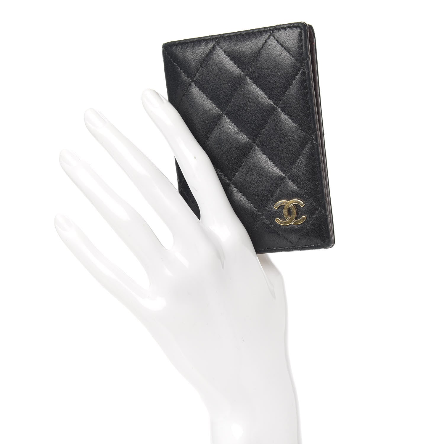 Chanel Lambskin Quilted Card Holder Wallet Black 2 of 12
