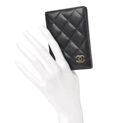 Chanel Lambskin Quilted Card Holder Wallet Black 2 of 12