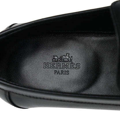 Hermes Calfskin Womens Destin Loafers 36 Black 8 of 10