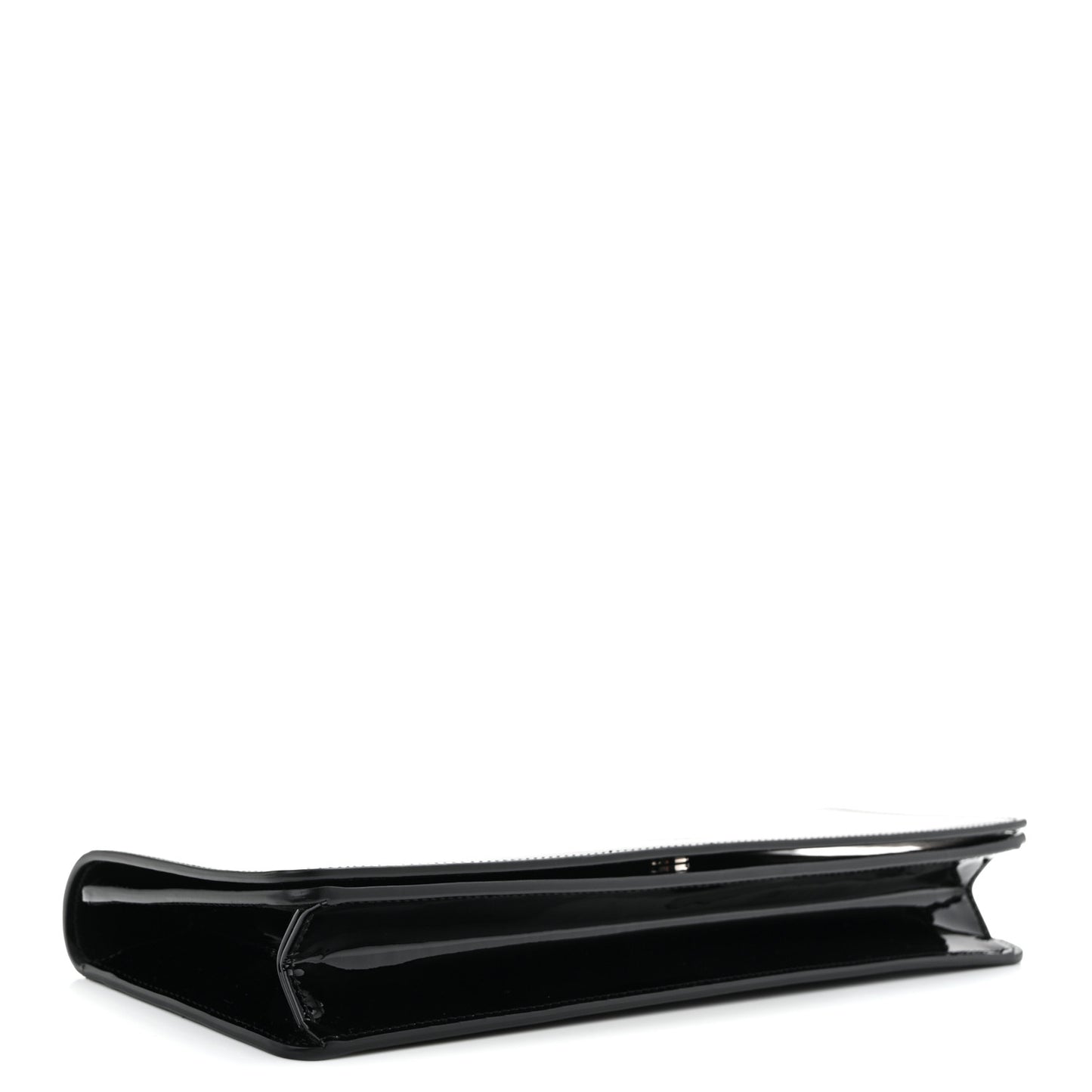 Patent Calfskin Clutch Black
