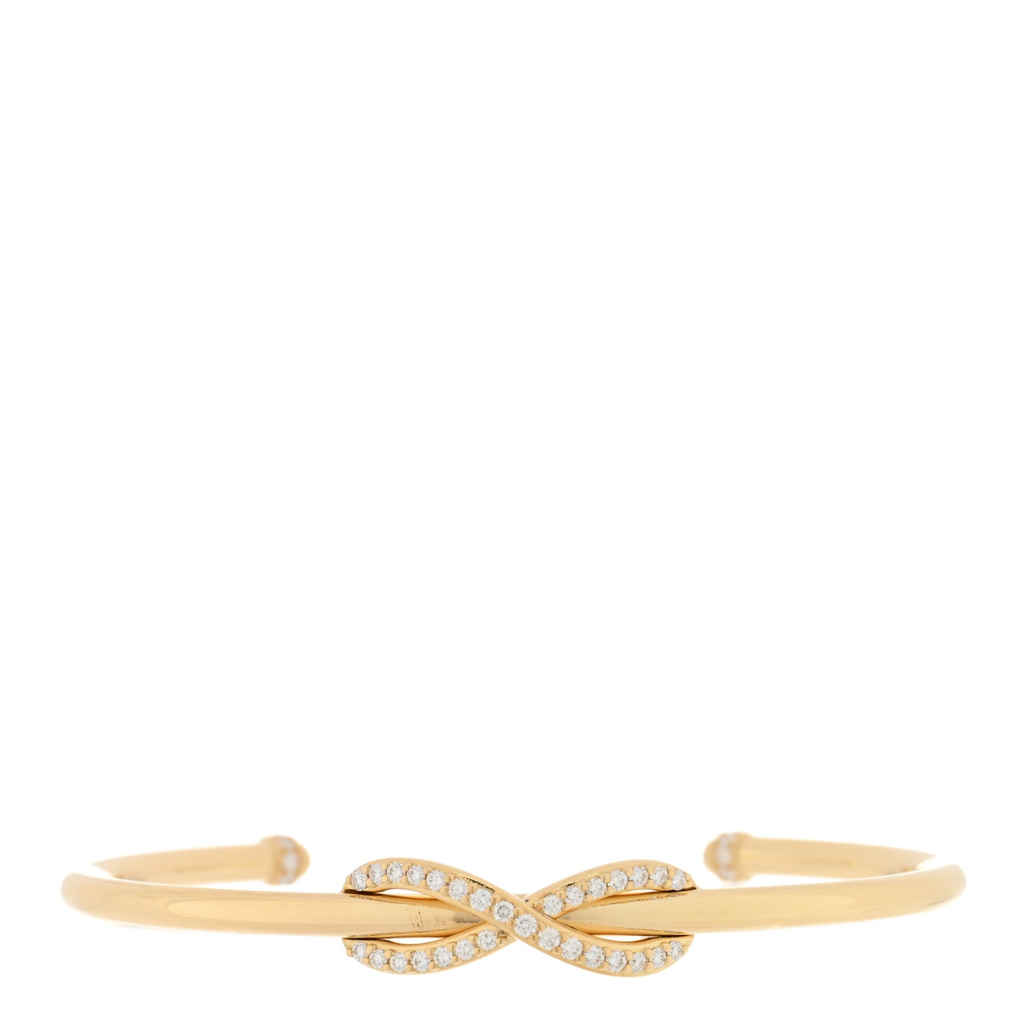 18K Yellow Gold Diamond Infinity Cuff Bracelet