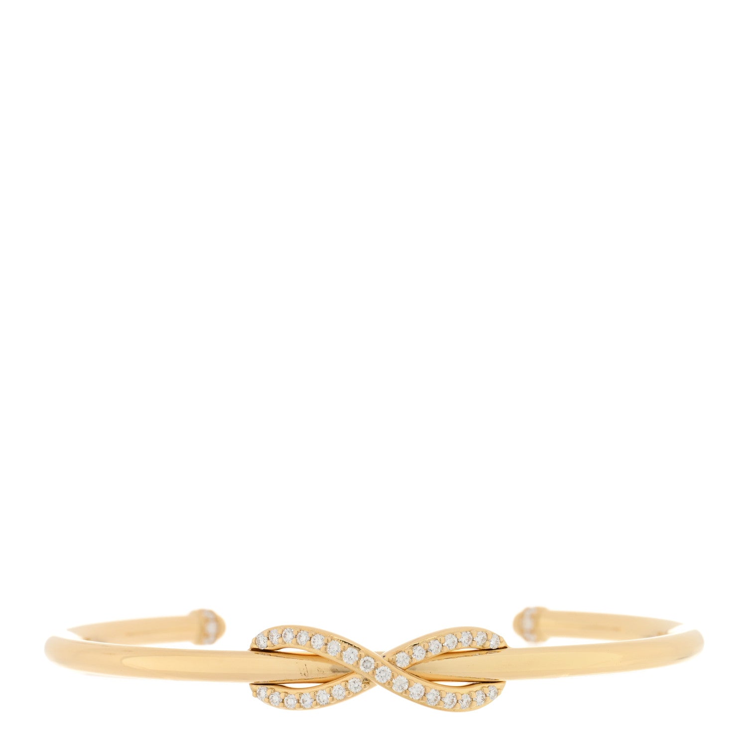 Tiffany 18K Yellow Gold Diamond Infinity Cuff Bracelet 1 of 4