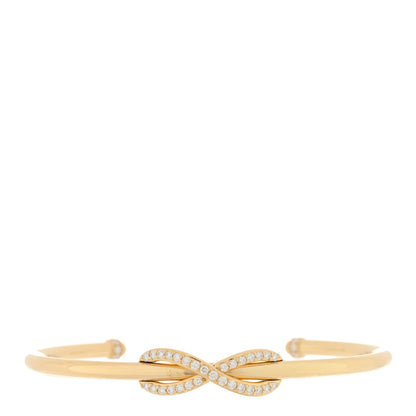 Tiffany 18K Yellow Gold Diamond Infinity Cuff Bracelet 1 of 4