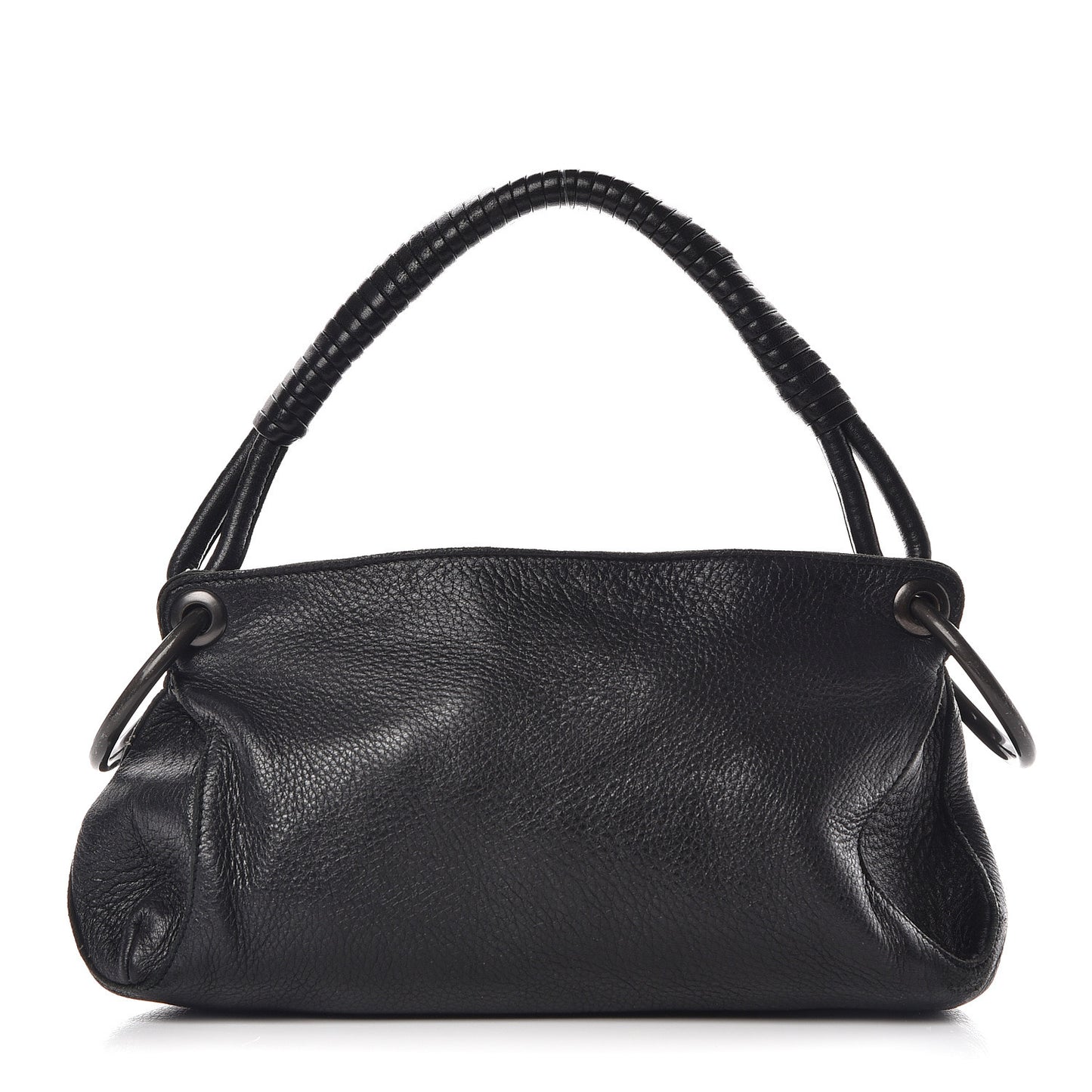 Cervo Deerskin Ring Shoulder Bag Black