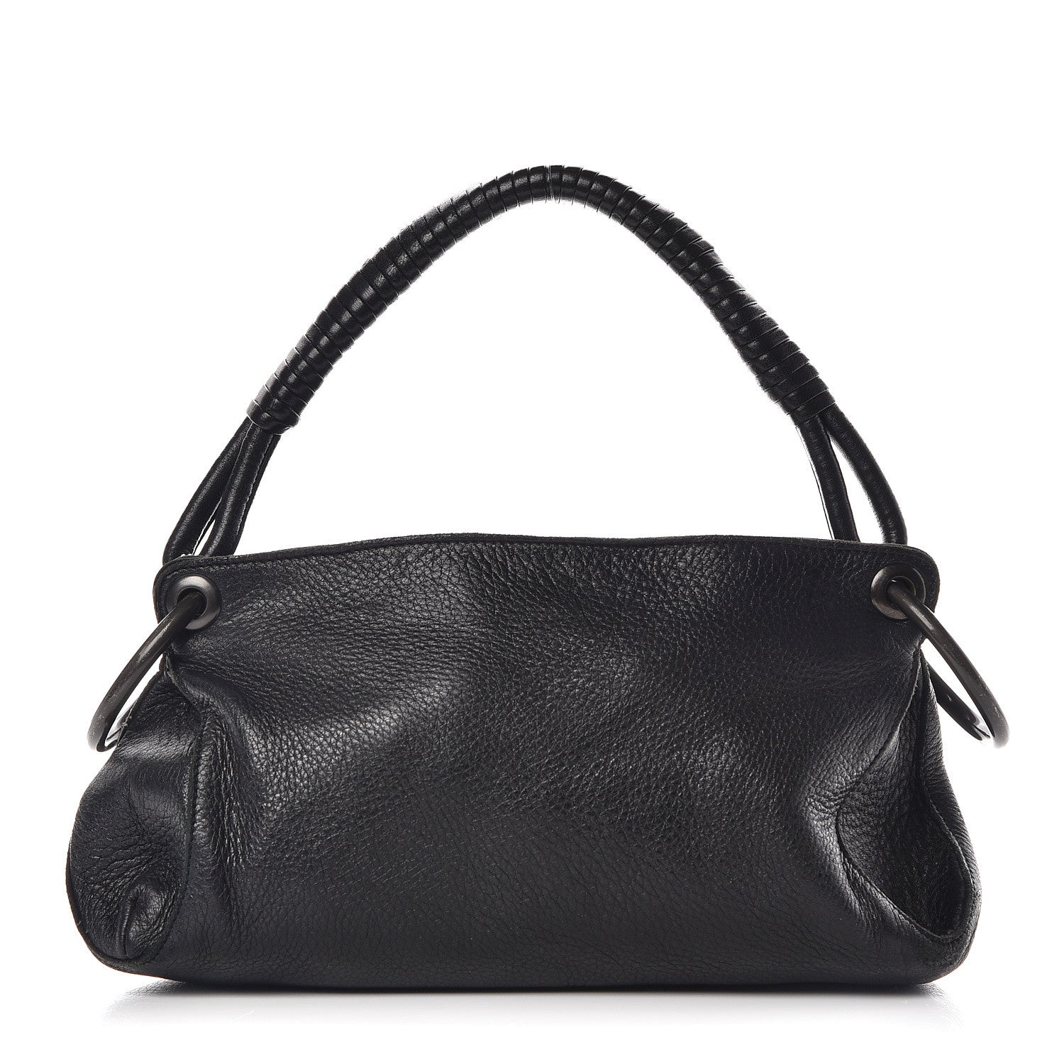 Bottega Veneta Cervo Deerskin Ring Shoulder Bag Black 1 of 12