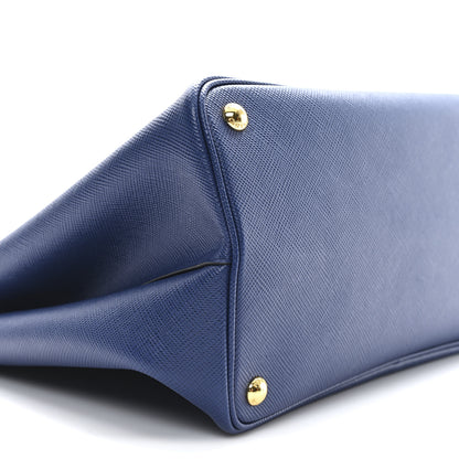 Prada Saffiano Cuir Large Double Bag Bluette 8 of 9