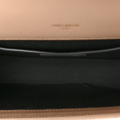 Saint Laurent Grain De Poudre Textured Mixed Matelasse Medium Triquilt Monogram Satchel Dark Beige 5 of 9