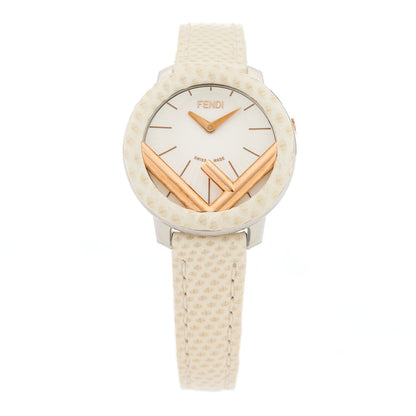 Fendi Stainless Steel Calfskin 28mm Run Away Quartz Watch Ivory 1 of 5