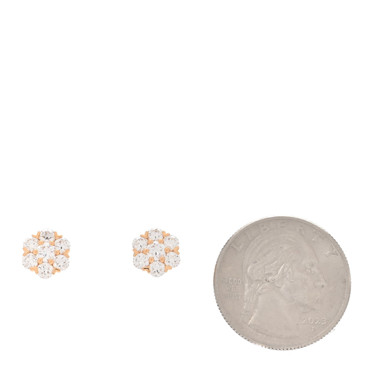 Van Cleef & Arpels 18K Rose Gold Diamond Fleurette Earrings 2 of 5