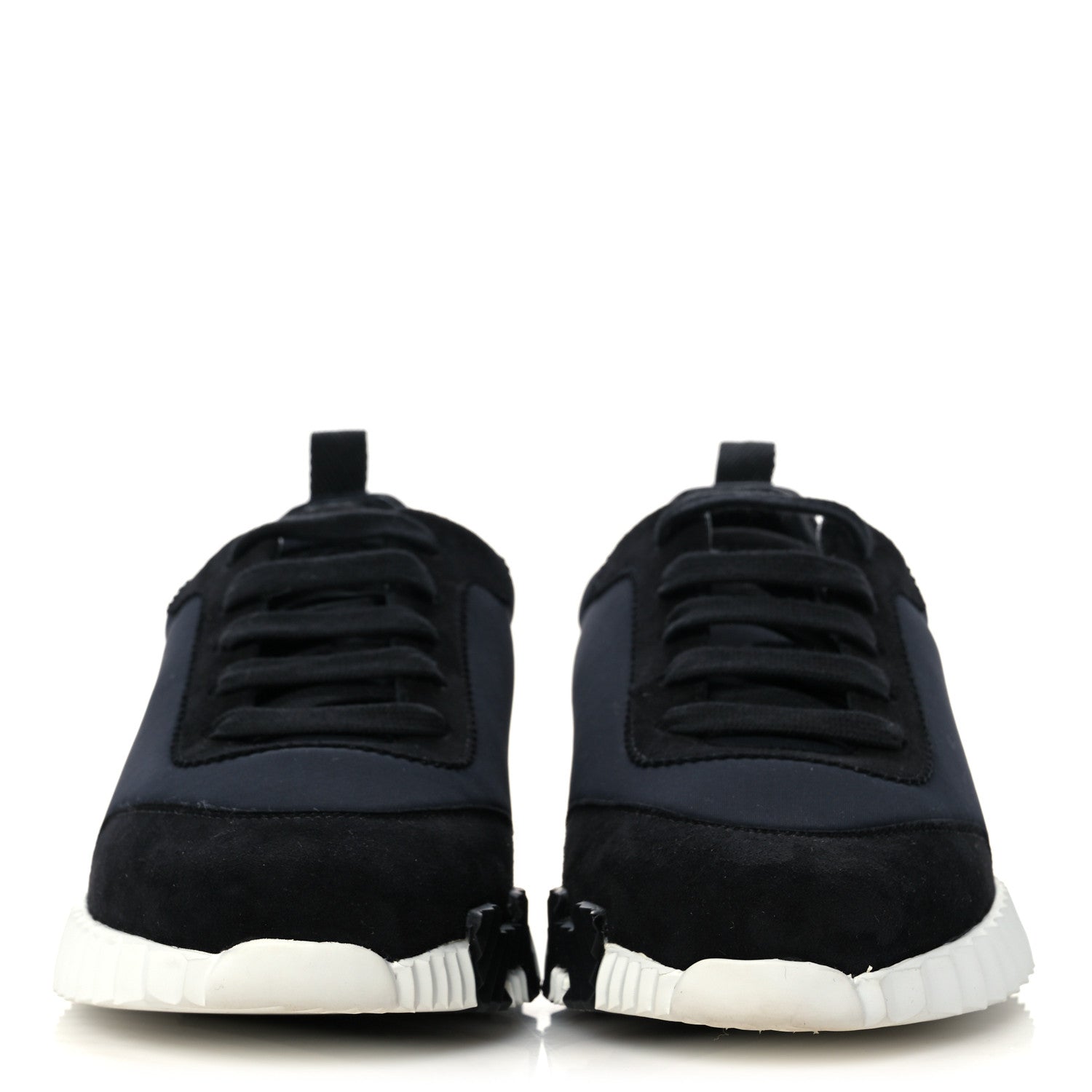 Hermes Technical Jersey Suede Goatskin Bouncing Sneakers 36 Black White 2 of 8