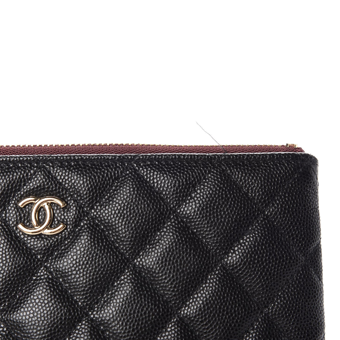 Caviar Quilted Cosmetic Case Black