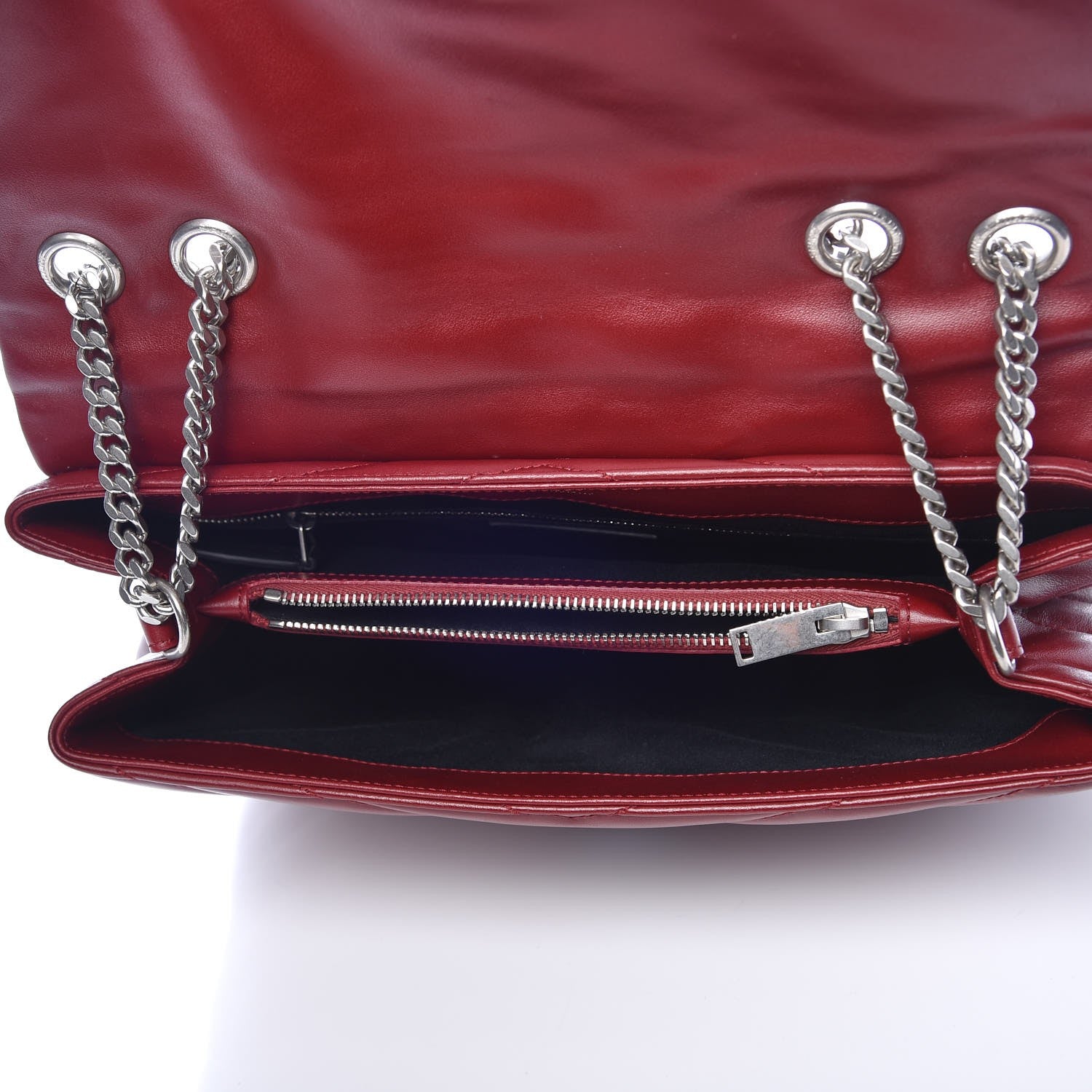 Saint Laurent Calfskin Y Quilted Monogram Medium Loulou Chain Satchel Palissandre 5 of 8