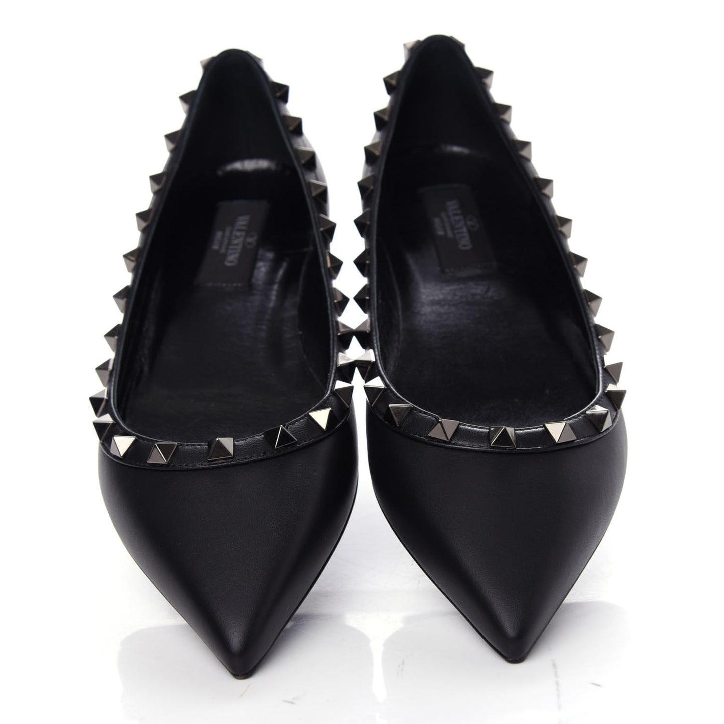 Nappa Rockstud Ballerina Flats 37 Black