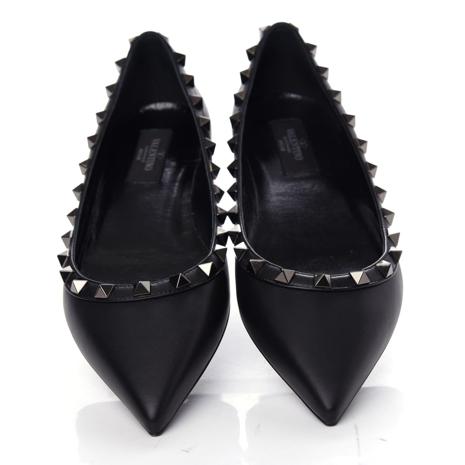 Valentino Garavani Nappa Rockstud Ballerina Flats 37 Black 5 of 11
