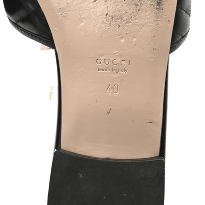 Gucci Nappa Matelasse GG Marmont Flat Slide Sandals 40 Black 7 of 9