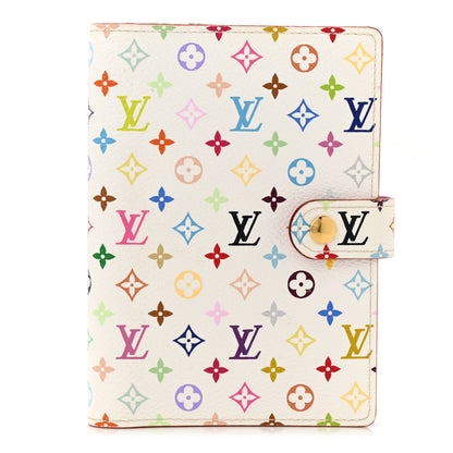 Louis Vuitton Monogram Multicolor Small Ring Agenda Cover White Litchi 1 of 7