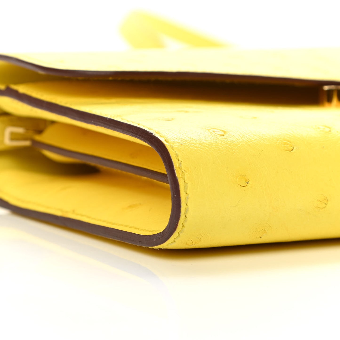 Ostrich Constance Long Wallet To Go Jaune Citron
