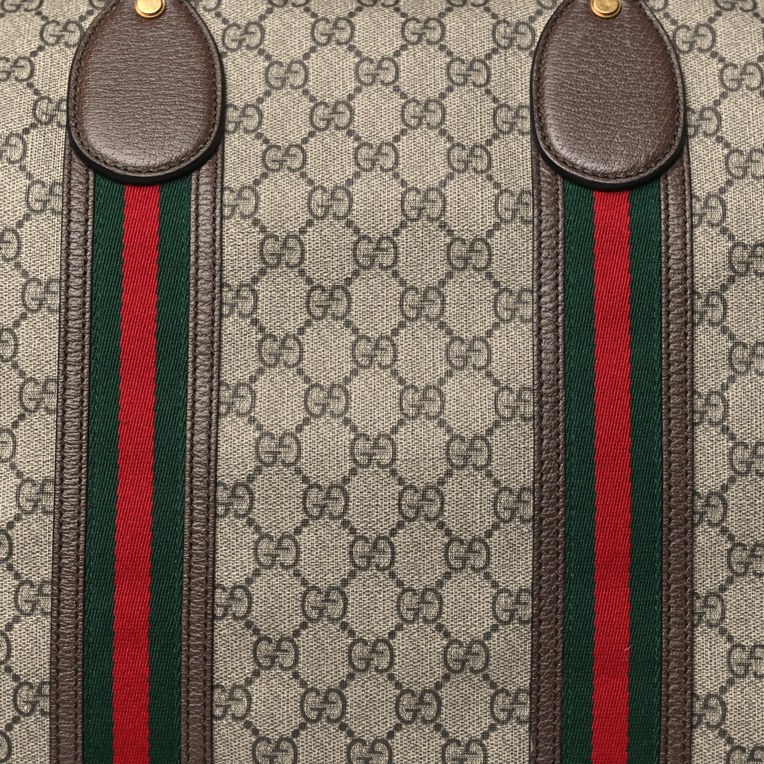 Gucci GG Supreme Monogram Web Large Ophidia Carry-On Duffle Bag Beige New Acero 7 of 9