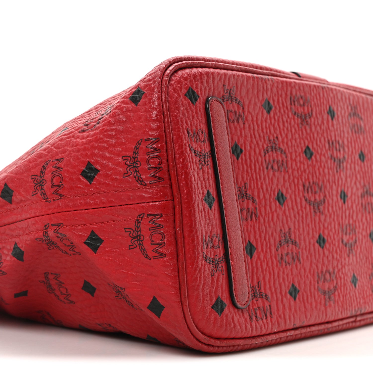 MCM Visetos Medium Liz Reversible Shopper Tote Ruby Red 9 of 17