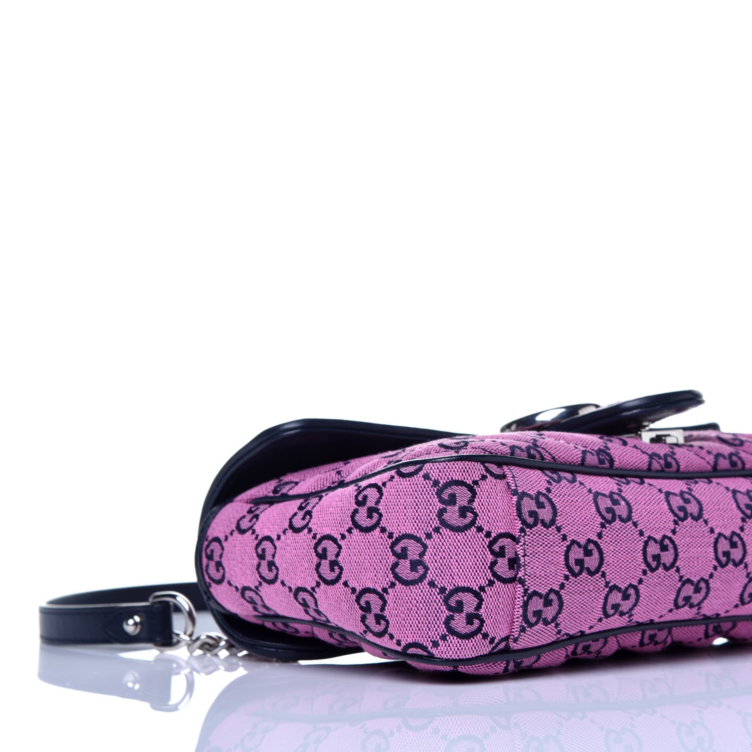 Gucci Monogram Multicolor Matelasse Diagonal Small GG Marmont Shoulder Bag Pink Blue 9 of 10