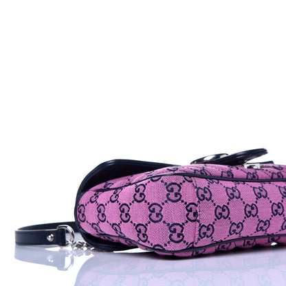 Gucci Monogram Multicolor Matelasse Diagonal Small GG Marmont Shoulder Bag Pink Blue 9 of 10
