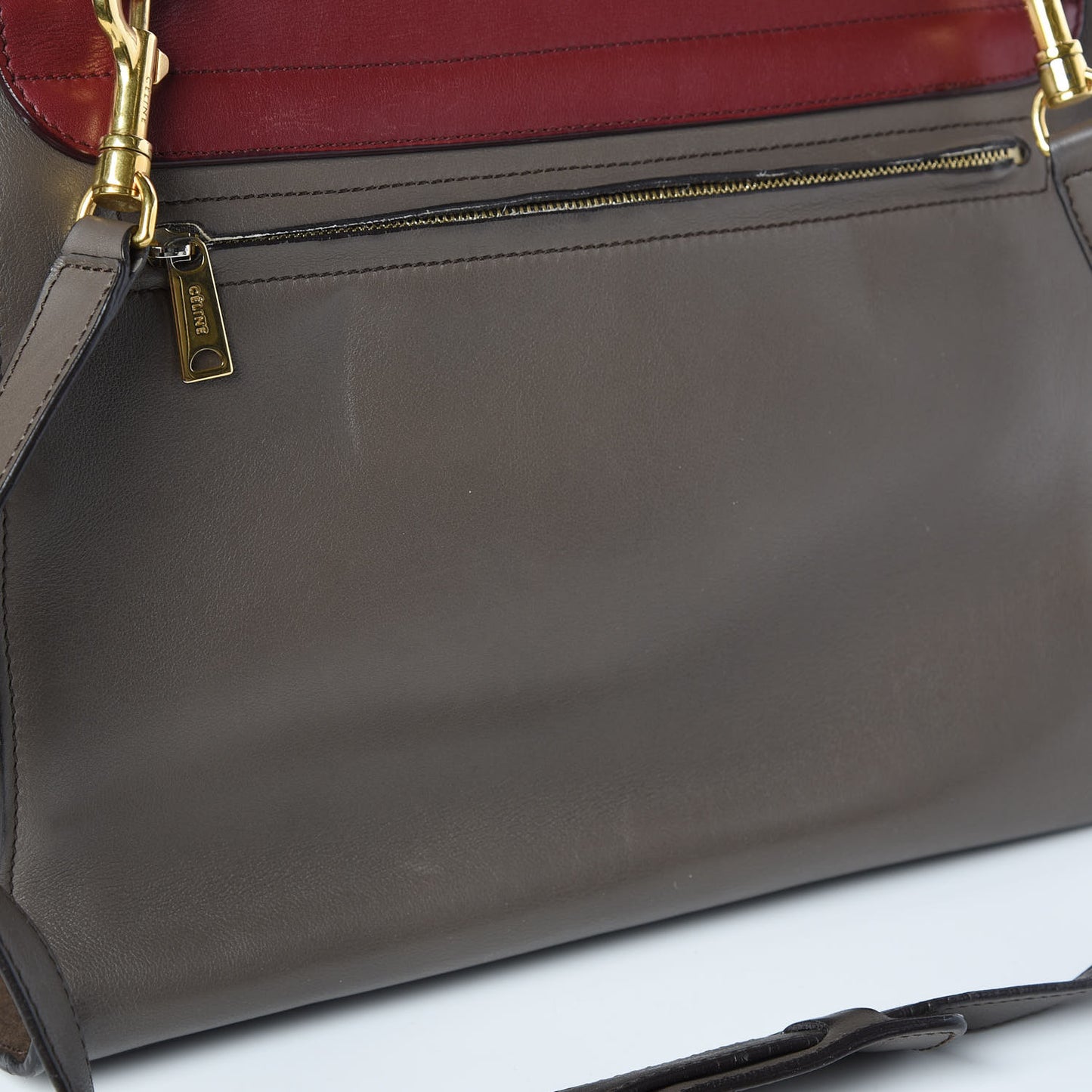Calfskin Suede Medium Tri-Color Trapeze Taupe
