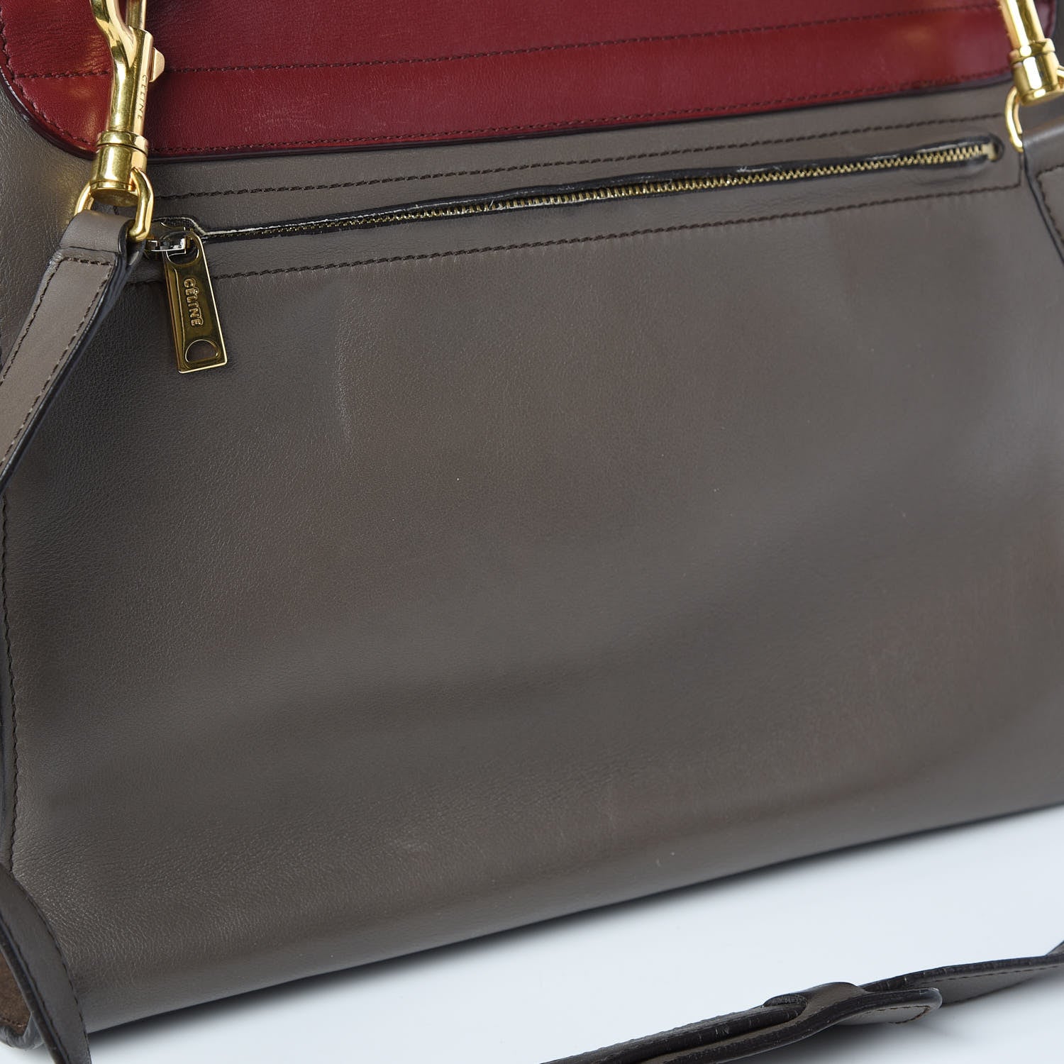 Celine Calfskin Suede Medium Tri-Color Trapeze Taupe 19 of 23