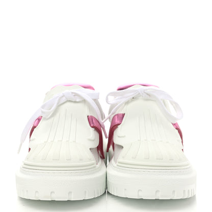 Christian Dior Laminated Calfskin Dior-ID Platform Sneakers 39.5 White Metallic Pink 2 of 8