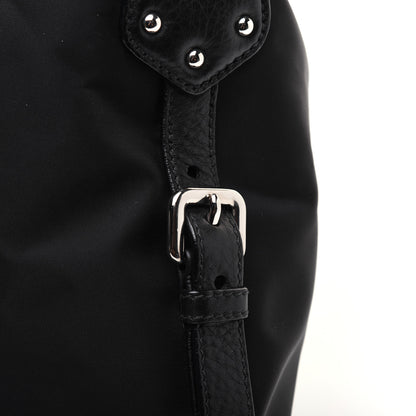 Prada Tessuto Nylon Calfskin Hobo Black 20 of 25