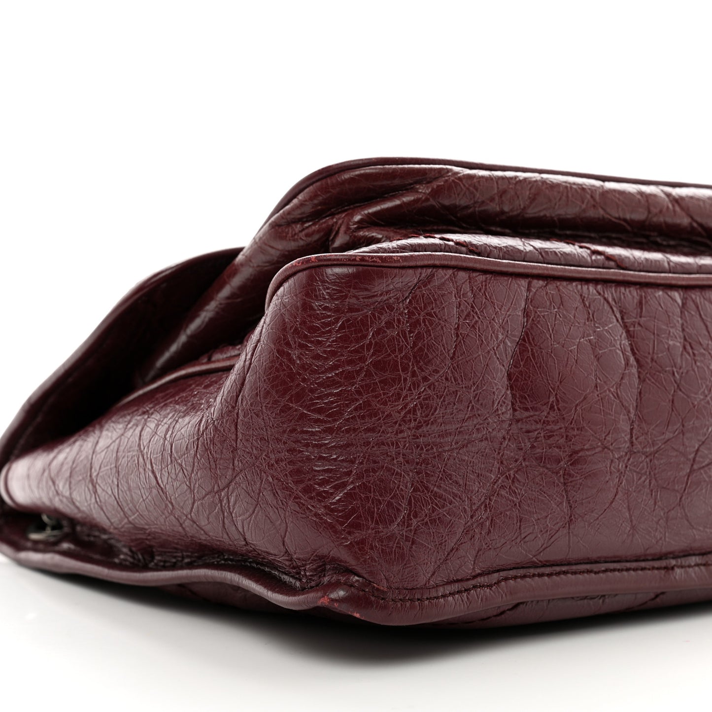 Crinkled Calfskin Matelasse Monogram Medium Niki Chain Satchel Rouge Legion