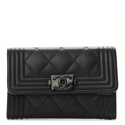 Chanel Caviar Quilted Boy Flap Card Holder So Black 1 of 9