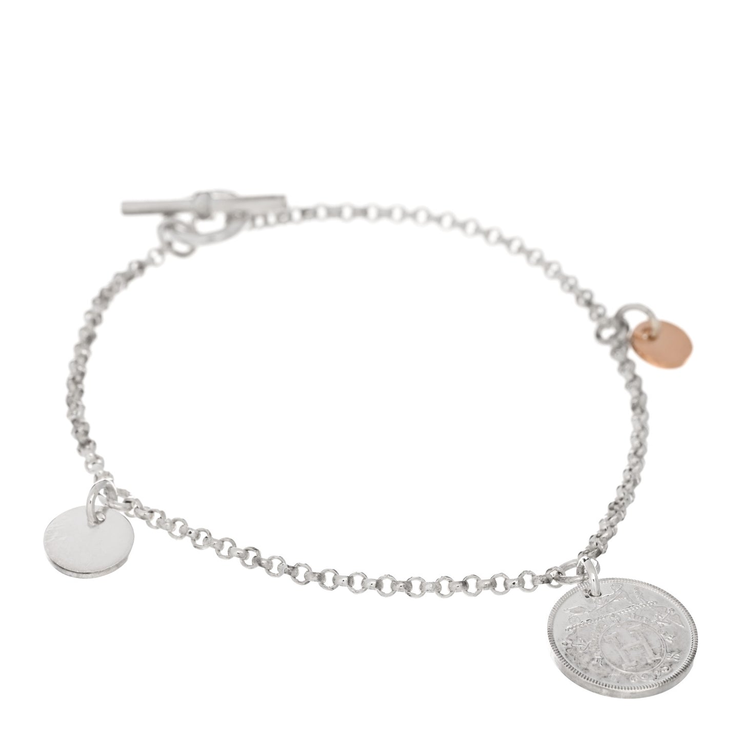 Sterling Silver 18K Rose Gold PM Ex-Libris Bracelet ST