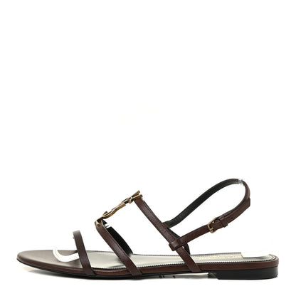Saint Laurent Calfskin Cassandra Monogram Sandals 41 Moro 2 of 21