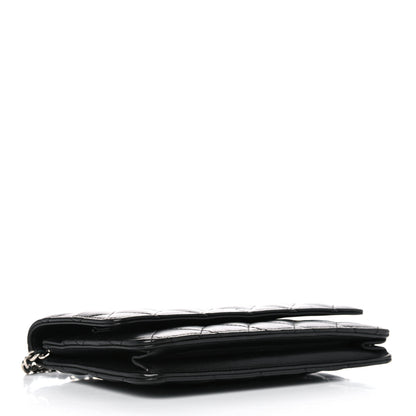 Chanel Lambskin Quilted Wallet On Chain WOC Black 4 of 15