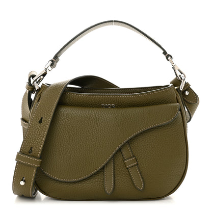 Christian Dior Grained Calfskin Mini Soft Saddle Bag Olive 1 of 11