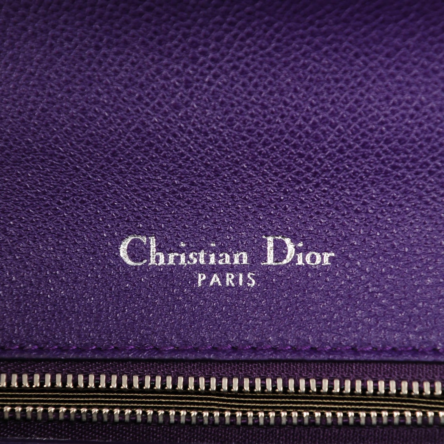Grained Calfskin Medium Diorama Flap Bag Purple