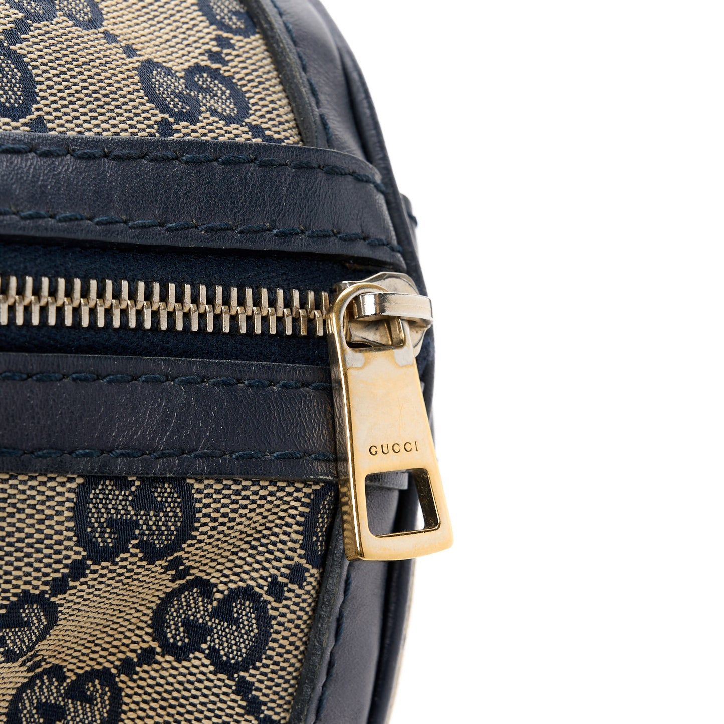Monogram Selleria Calfskin Vintage Web Medium Boston Beige Blue