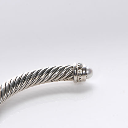David Yurman Sterling Silver Diamond Pearl 5mm Cable Classics Bracelet 5 of 5