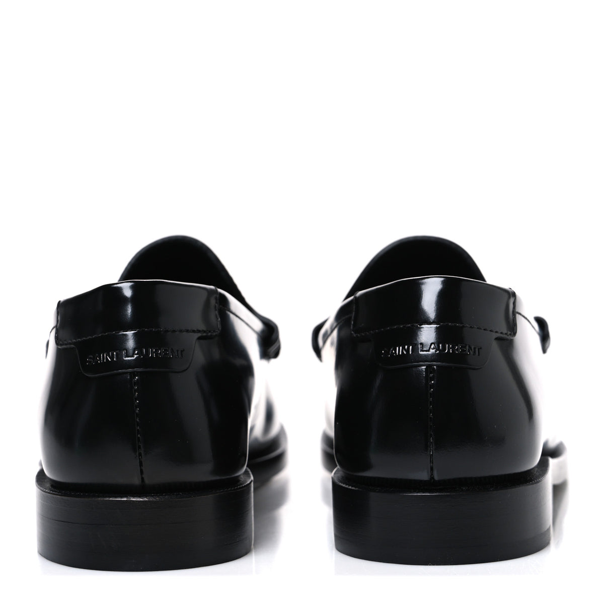 Saint Laurent Glazed Calfskin Le Loafer 15 Penny Slippers 38 Black 6 of 11