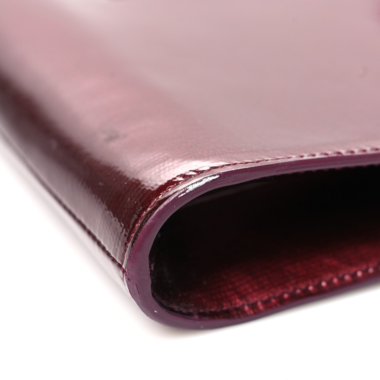 Textured Patent Large Belle De Jour Clutch Purple