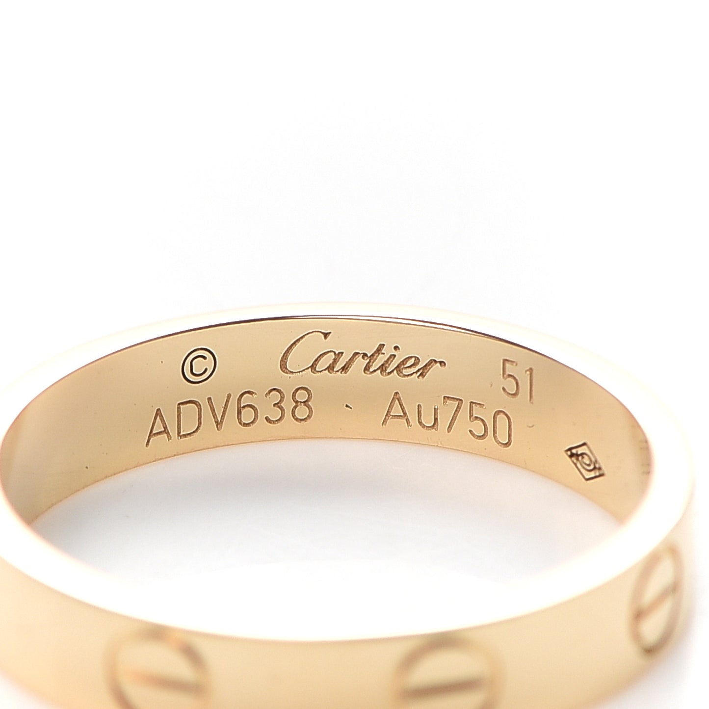 18K Yellow Gold 3.5mm LOVE Wedding Band Ring 51 5.75