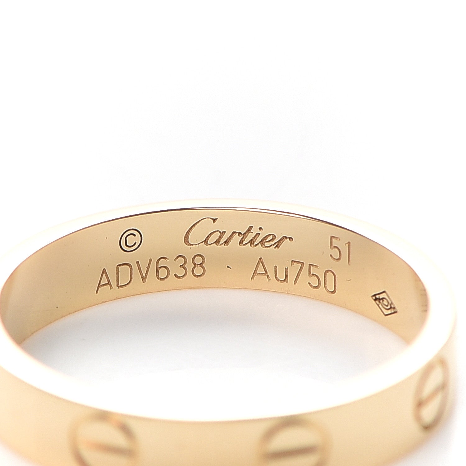Cartier 18K Yellow Gold 3.5mm LOVE Wedding Band Ring 51 5.75 4 of 6
