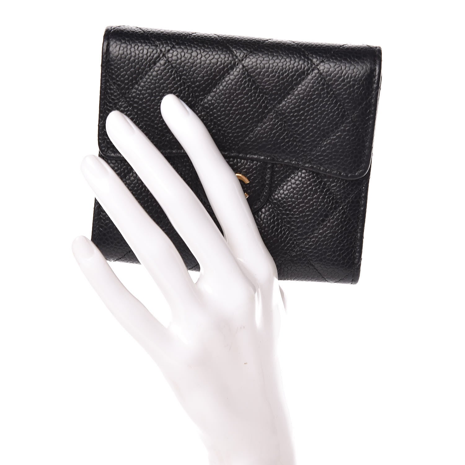 Chanel Caviar Quilted Compact Flap Wallet Black 2 of 10