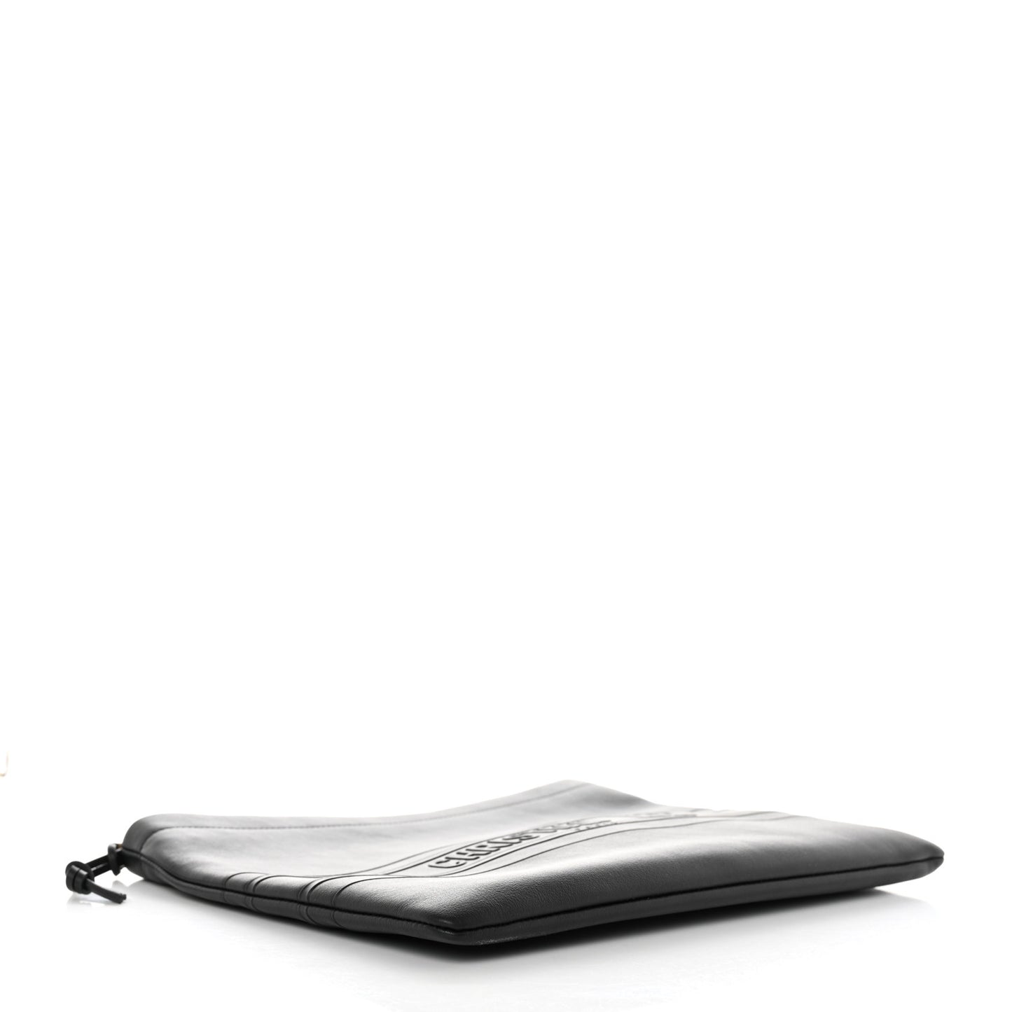 Calfskin Medium Diordouble Zip Pouch Black