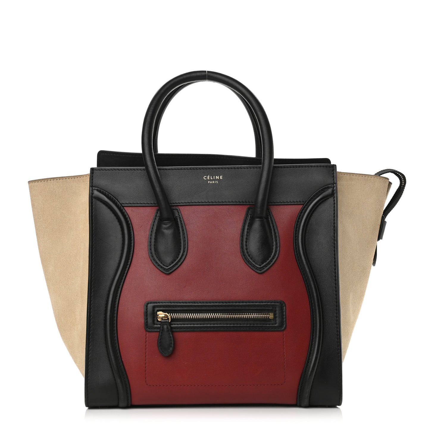 Smooth Calfskin Suede Mini Tri-Color Luggage Rust